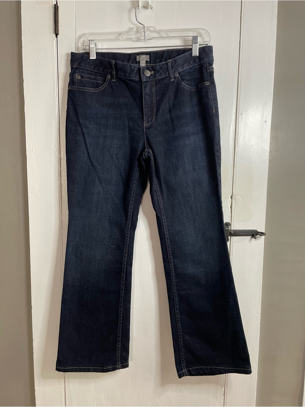 J. Jill Dark Indigo 5 Pocket Boot Cut Jeans Size 10 Inseam 26/27 Cotton Blend